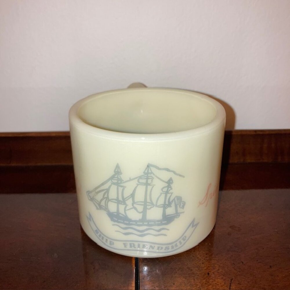 Vintage Shulton Custard Glass Old Spice "Ship Friendship" Shaving Mug